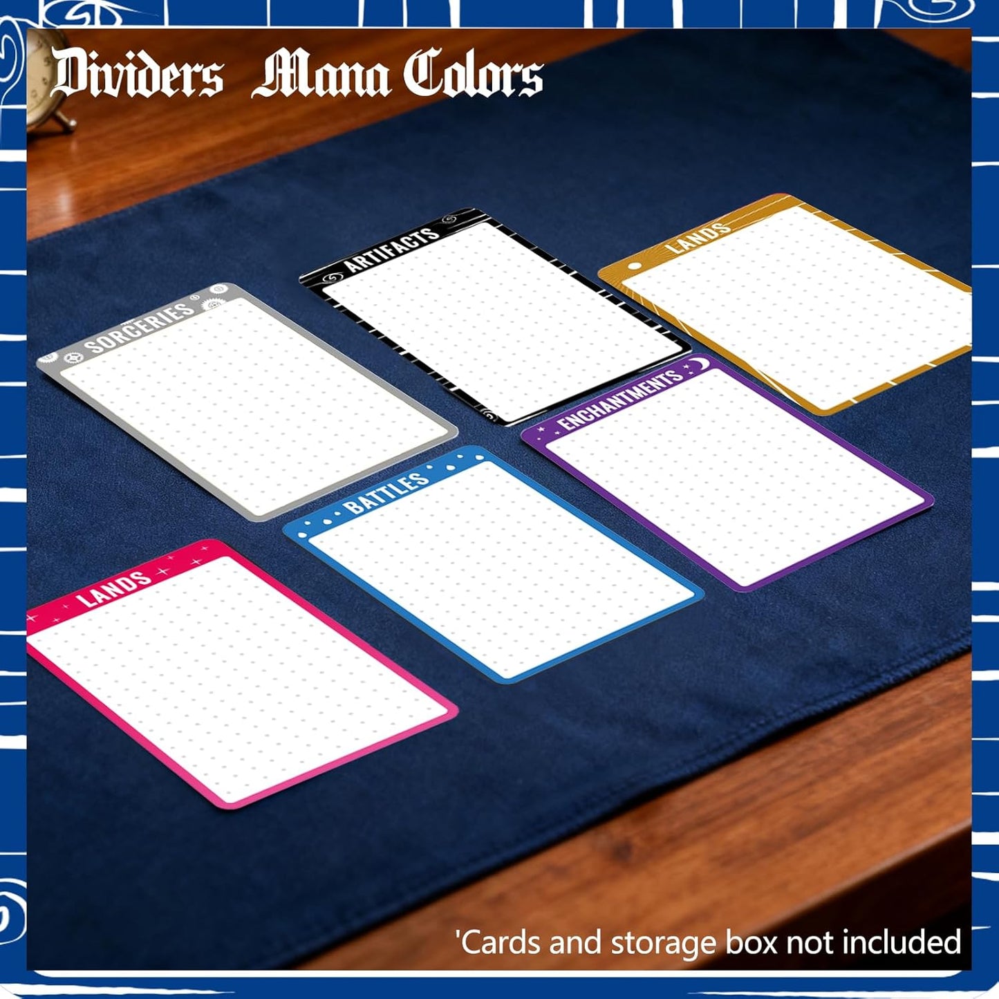 MTG Card Dividers 200PCS Trading Cards Divider for Storage Boxes with Tabs 8 Colors Cards Dividers for TCG Sports Gathering Supplies Standard Vertical Multicolor Cardholder Separators DIY