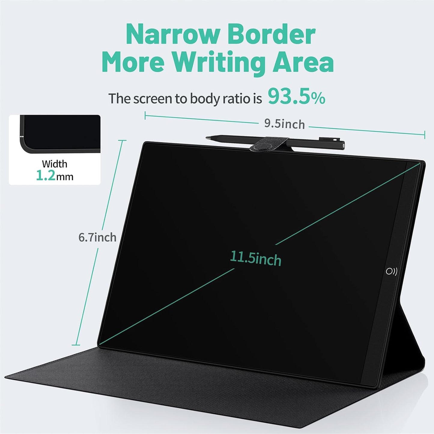 LCD Writing Tablet for Adult: 9.5 Inch with Leather Case Full Screen Reusable Digital Notepad Portable