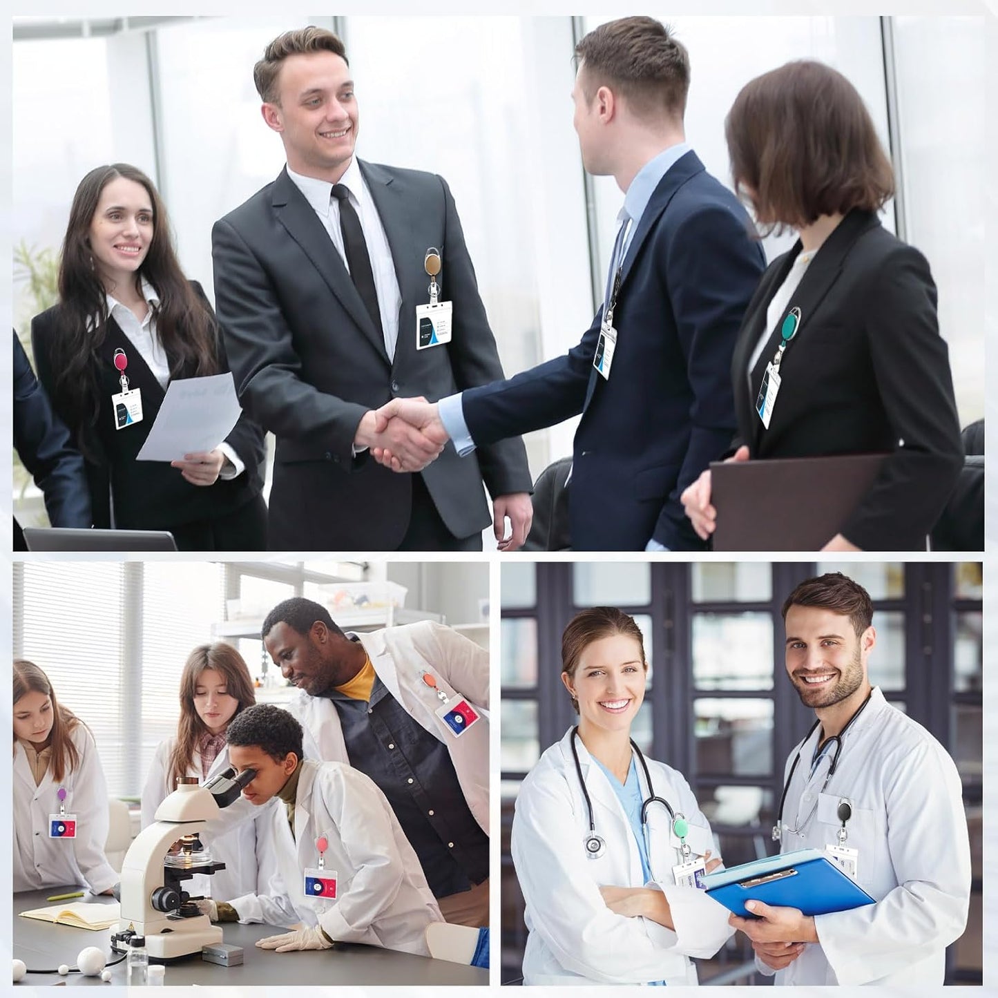 Laumoi 80 Packs Retractable ID Badge Holder Badge Reel with Belt Clip and Key Ring, Name ID Badge Clips Keychain for Office Worker Doctor Nurse Employee (Colorful)