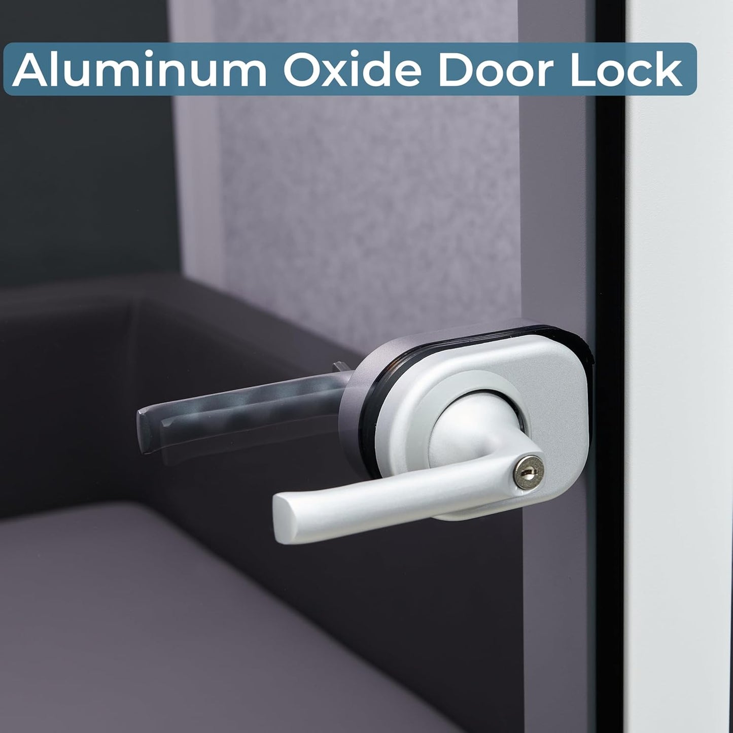 Mobile Office Pod Booth, Sound Pod, Large Space SoundProof Pod 4-6 People, Sound Booth Mobile Roller, LED Lighting, Centrifugal Fans and AC USB Ports Large Size for 4-6 Persons White/Smoked Glass