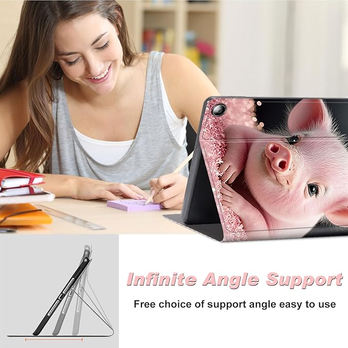 for Amazon Kindle Fire Max 11 Case (13th Generation, 2023 Release) 11",Slim Lightweight Smart Shell Stand Cover with Auto Wake/Sleep for All-New Fire 11 Max Tablet,Cute Pink Pig