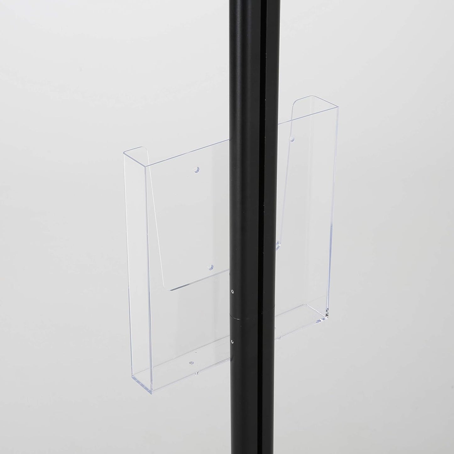 M&T Displays Free Standing Aluminum Display Stand Double Sided Document Brochure Sign Holder Front Loading Portrait Landscape Black Snap Frame 1x(8.5x11) and Clear Acrylic Pocket 1x(8.5x11) Inch