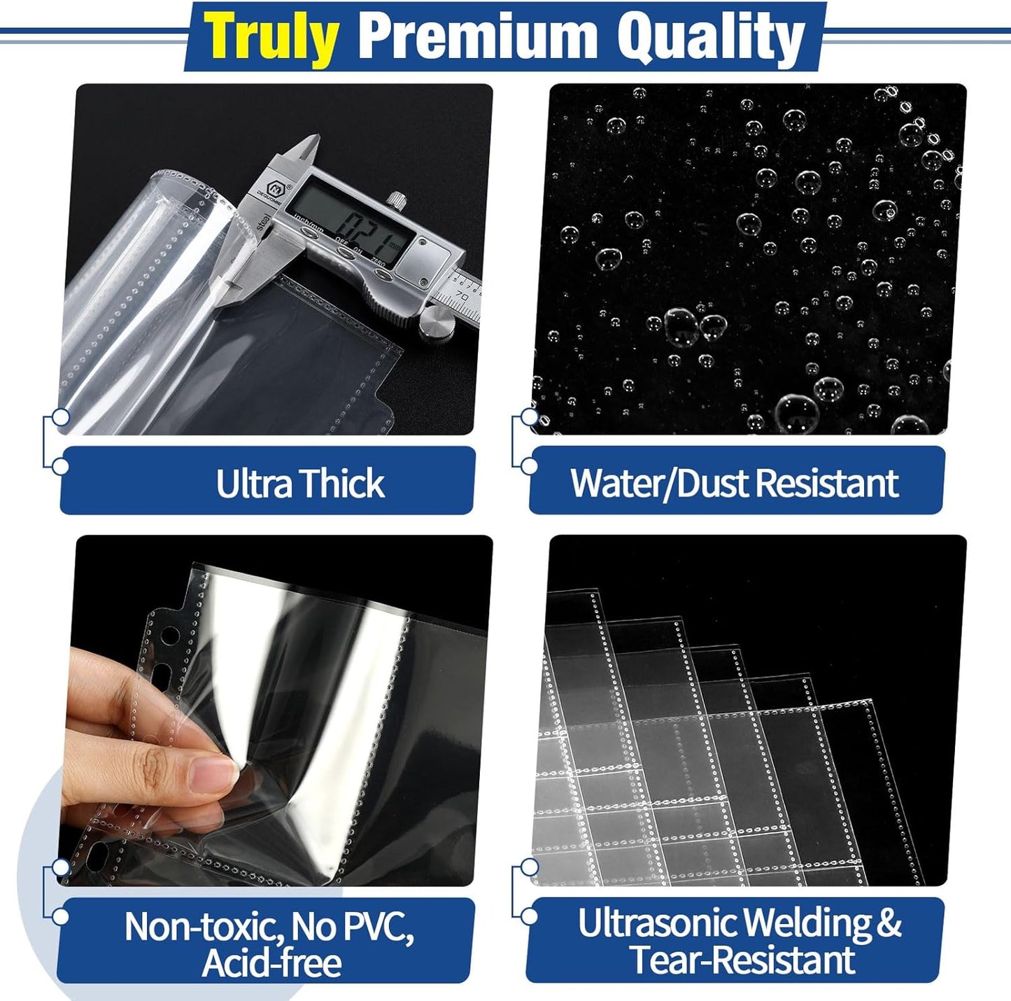 648 Pockets Double Side Trading Card Sleeves, Fabmaker 9 Pocket Card Sleeves Binder Sheets for 3 Ring Binder, Long-Lasting Trading Cards Binder Sleeves Fit for MTG, Baseball, Game, Business Cards