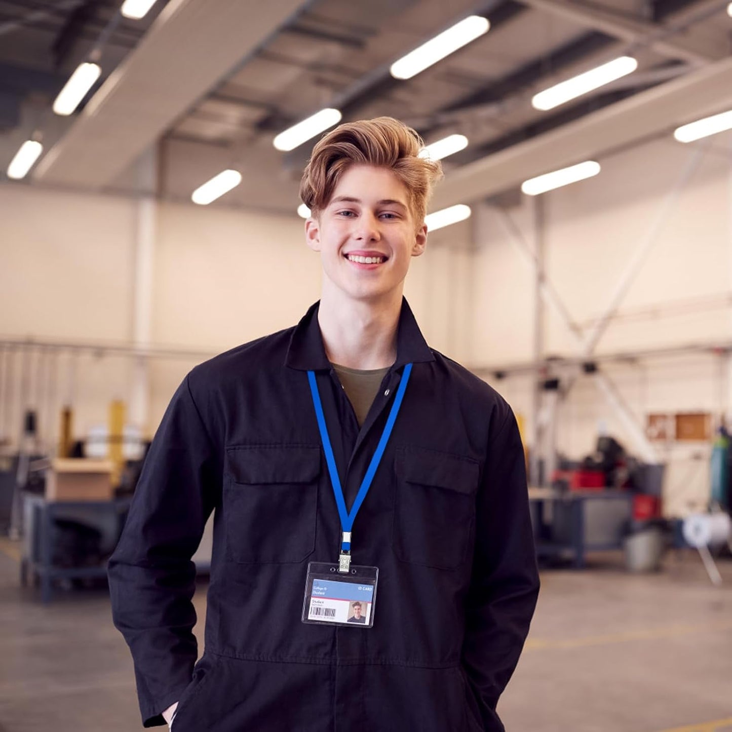 Lanyards for Id Badges,100 Packs Lanyard Bulk with Flat Badge for Name Tag Lanyard ID Holder