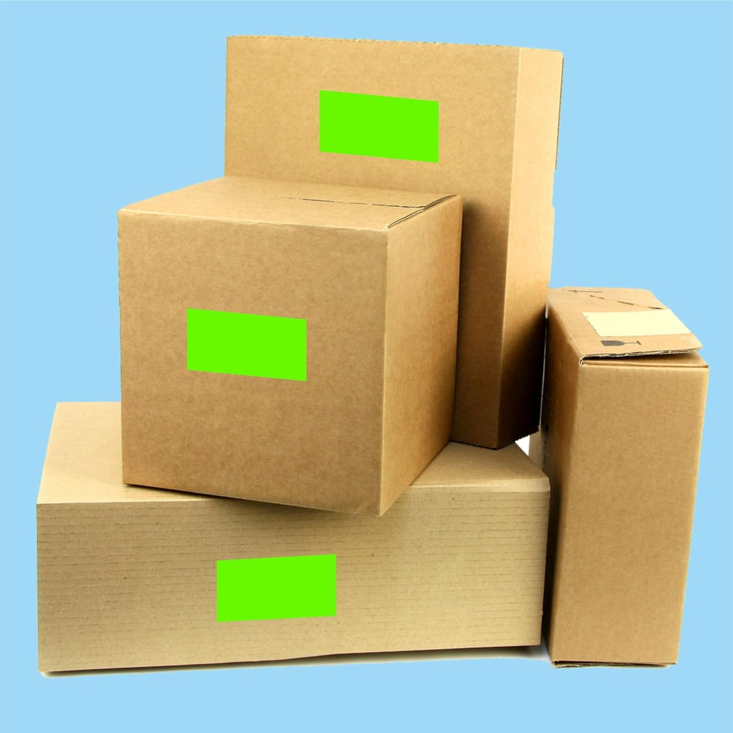 PARLAIM 3 X 5 Inch Rectangle Adhesive Color Coding Stickers,Square Inventory Stickers -250 Per Dispenser Box (Fluorescent Green)