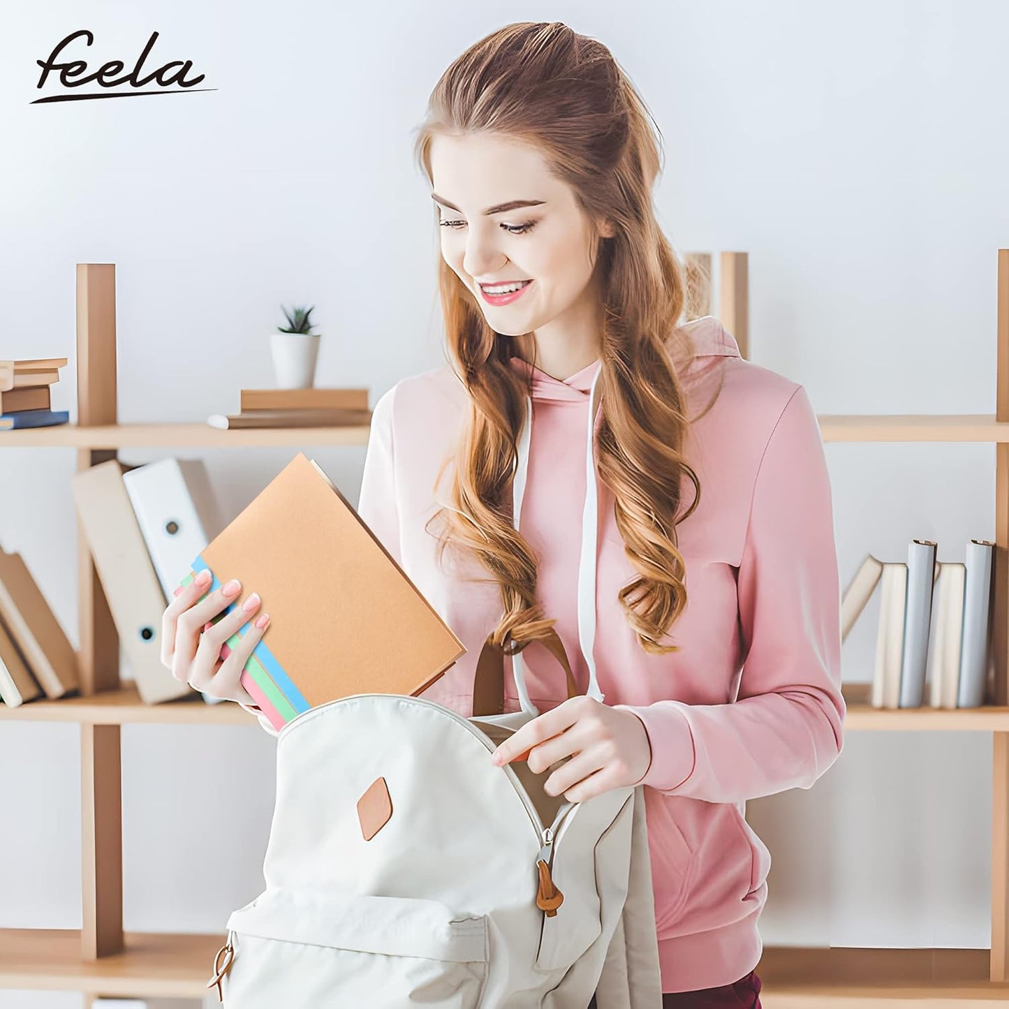 feela 16 Pack Composition Notebook Bulk, Kraft Cover Lined Blank College Ruled Travel Journals with Pastel Color Spine For Women Students Office, 60 Pages, 8.3”x 5.5”, A5, 8 Pastel Colors