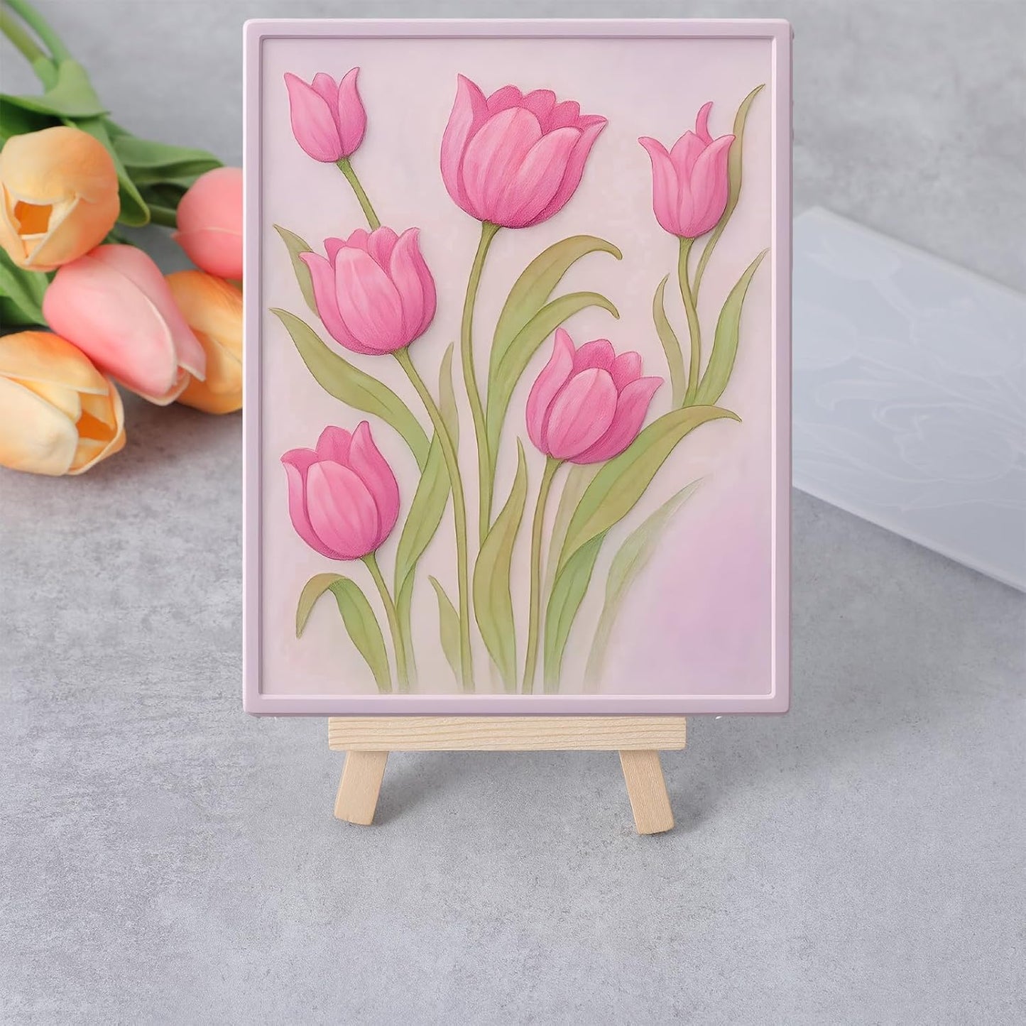 Classicseali 3D Embossing Folders,Tulip Embossing Folder, Transparent Embossings Folder Clearance,Scrapbooking, Paper Art, Art Supplies, Handmade Products