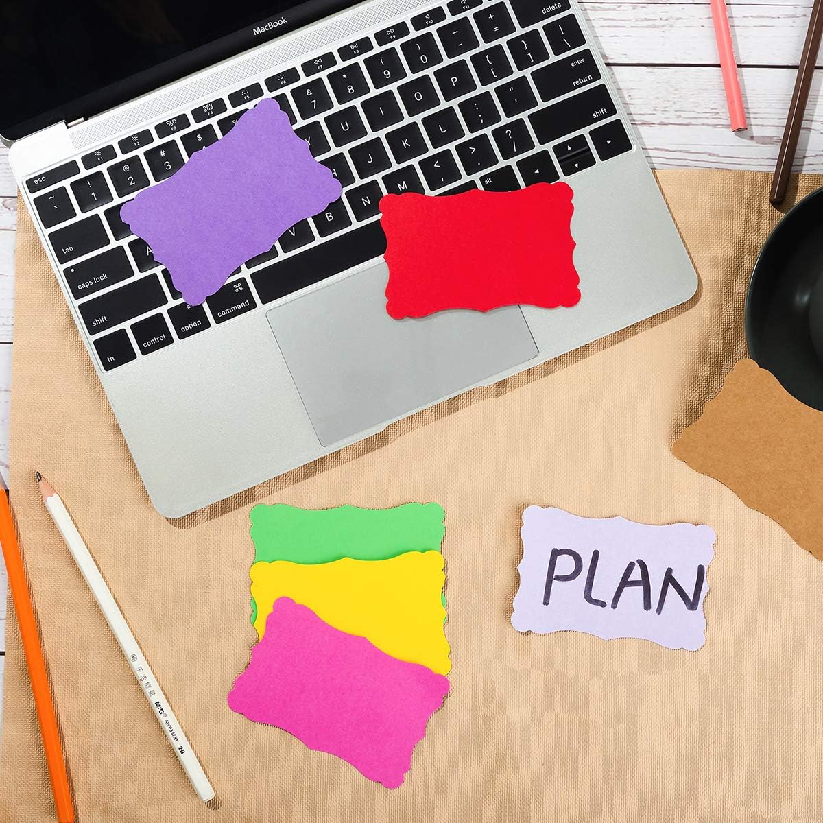 120 Pieces Small Mini Vintage Assorted Colors Blank Note Cards Gift Word Card for Business Cards (12 Colors, 3.66x 2.36 inches)