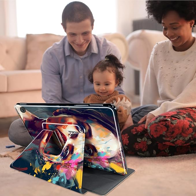 for All-New Amazon Kindle Fire 7 Tablet Case(12th, 2022 Release),Fire 7 Tablet Case,360 Degree Rotating Stand Smart Protective Case, for Fire 7 2022 Tablet (7” Display),Art Colorful Paint