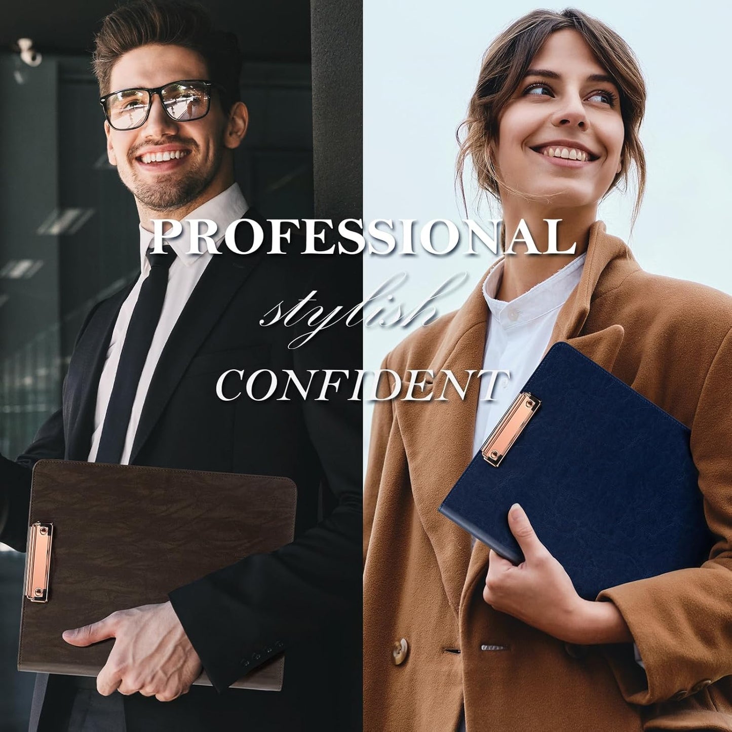 Ospelelf Zippered Portfolio Binder, Leather Clipboard Folder with Storage, 3 Ring Binder 1 Inch, 12.1” Tablet Sleeve, 5 Dividers with Pocket, Refillable Notepad, Card Slot (Brown)