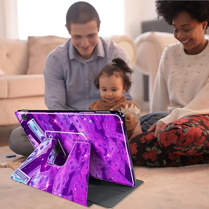 for Fire HD 10 Tablet Case 11th Generation 2021 and Amazon Fire HD10 Plus Case 10.1", 360 Degree Rotating Stand Smart Protective Case,for Fire HD 10 2021 Tablet,Starlight Flash Powder