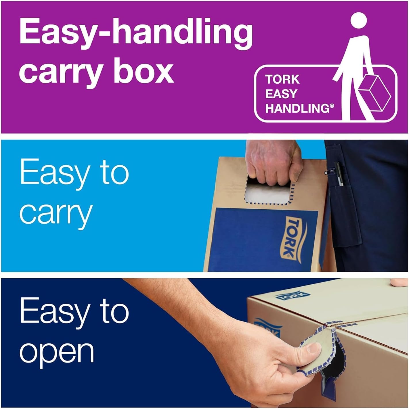 Tork Hand Towel Roll White H80, Advanced, High Absorbency, 6 Rolls x 1000 ft, 8031050