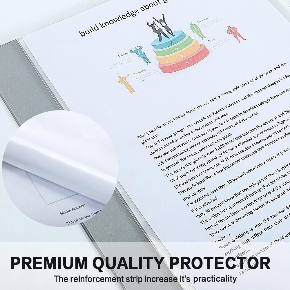 Sheet Protectors, HERKKA 700 Pack Heavy Duty Clear Plastic Page Protectors Sheet Reinforced 11-Hole Fit for 3 Ring Binder Fits Standard 8.5 x 11 Paper, 9.25 x 11.25 Top Loaded, Acid Free