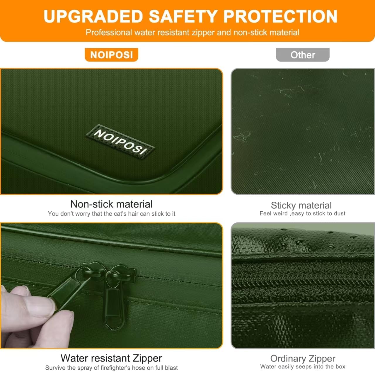 Document Organizer with 5200℉ Heat Insulated, 16.1"x11.4"x4.3" Waterproof and Fireproof Document Box with Lock, Home Strong Fireproof Safe Storage Box for Legal Size Documents and File,Green