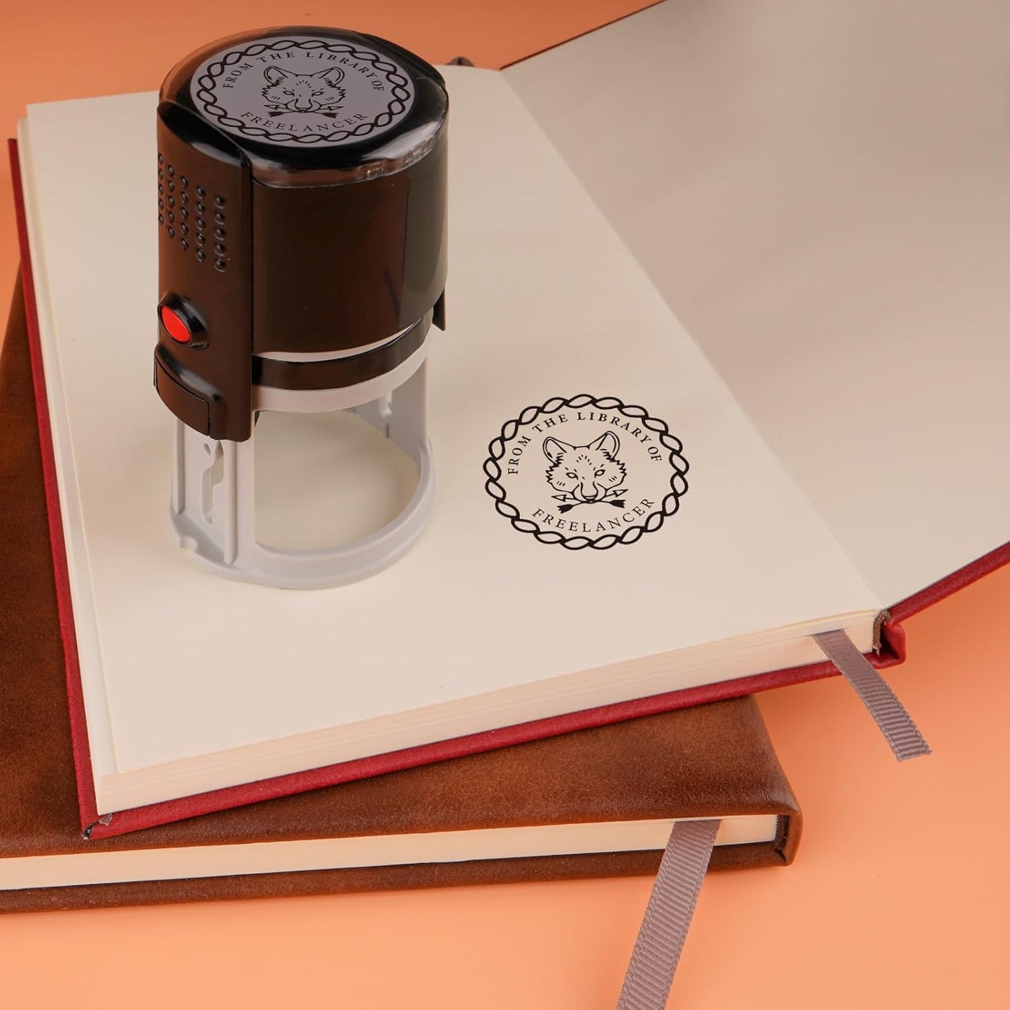 Custom Ink Stamp | Personalized Self Inking Stamp Gifts for Book Lovers, Readers, Teachers | 5 Ink Colors (Design-02)