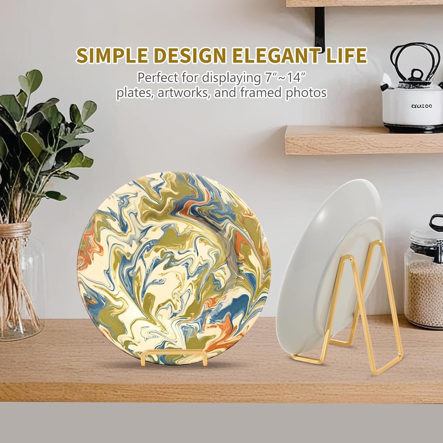 Plate Holder Easel Display Stand - 6 inch Metal Plate Stands for Display - Tabletop Picture Stand - Gold Iron Easels for Display Pictures | Photo Frames | Book | Decorative Plates | Plaque - 3 Pack