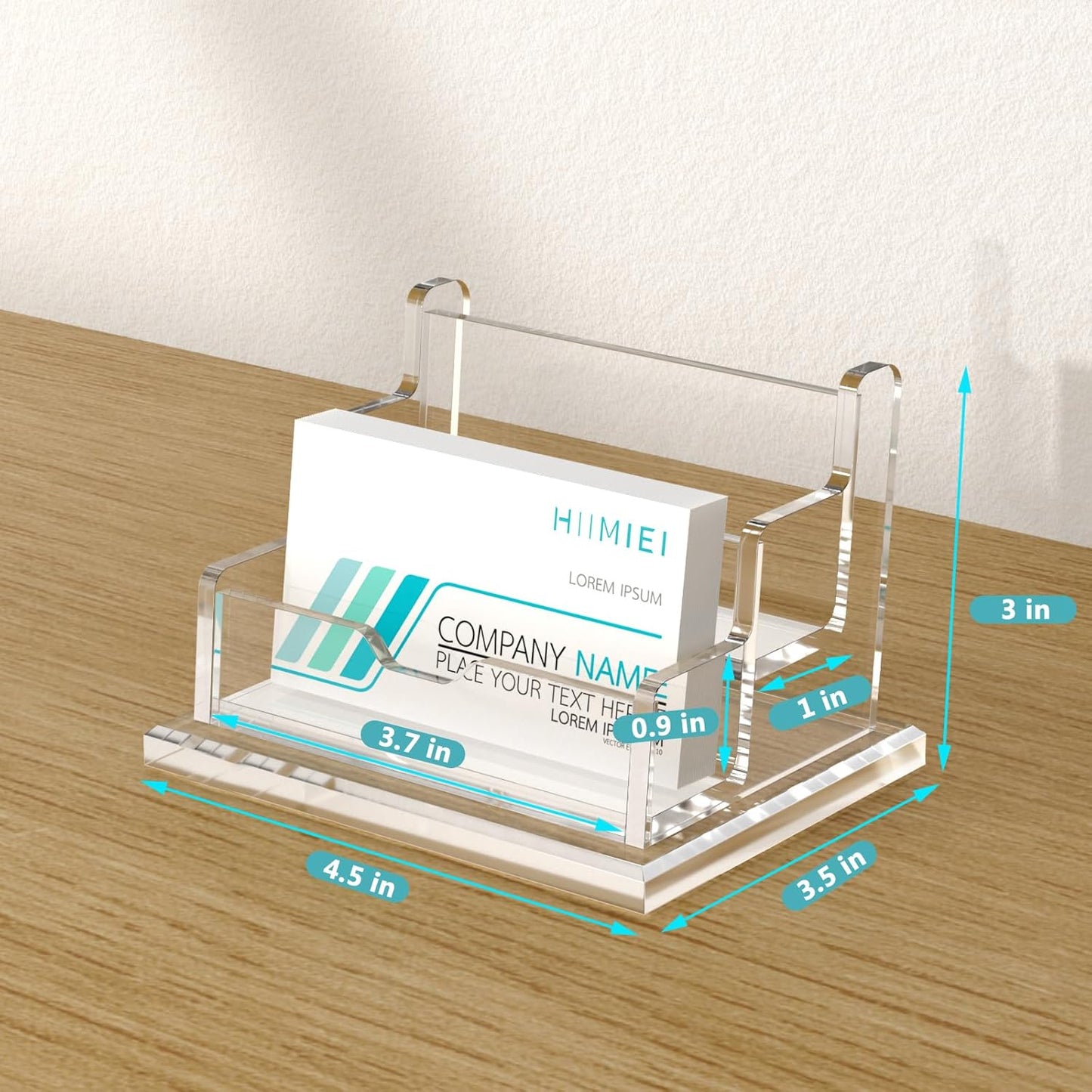 HIIMIEI Acrylic Business Card Display, Multiple Card Holder for Office, Home, Restaurant - 2 Slot, 2 Tier