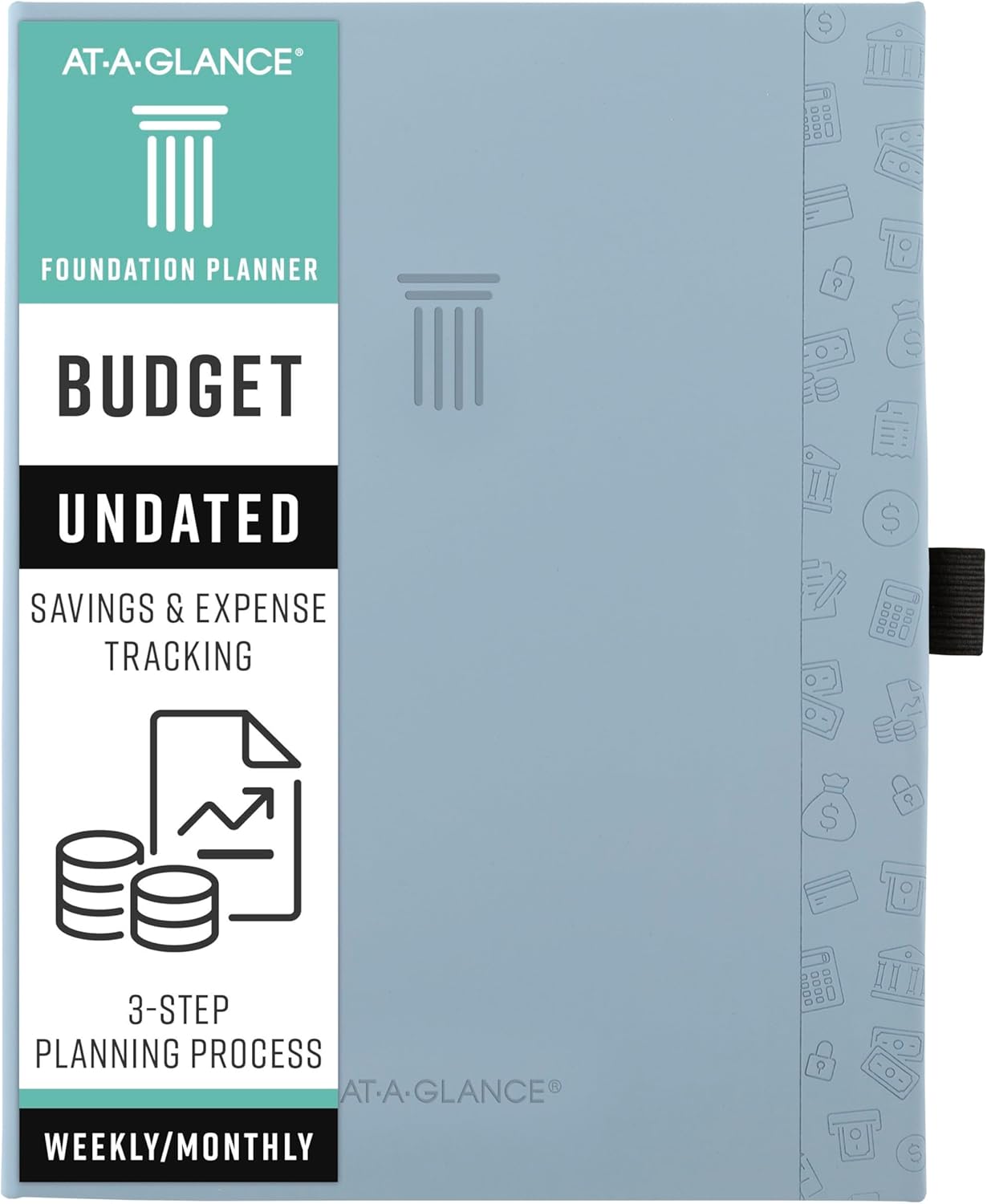 AT-A-GLANCE Foundation Budget Planner, Undated Weekly & Monthly Tracker, Expense and Savings Organizer, Hardcover, 5-3/4" x 8-1/4", Blue (FDB-200)