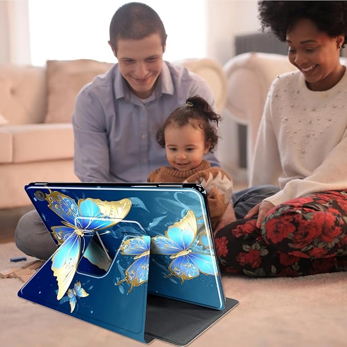 for All-New Amazon Kindle Fire 7 Tablet Case(12th, 2022 Release),Fire 7 Tablet Case,360 Degree Rotating Stand Smart Protective Case, for Fire 7 2022 Tablet (7” Display),Butterfly Flower Pink