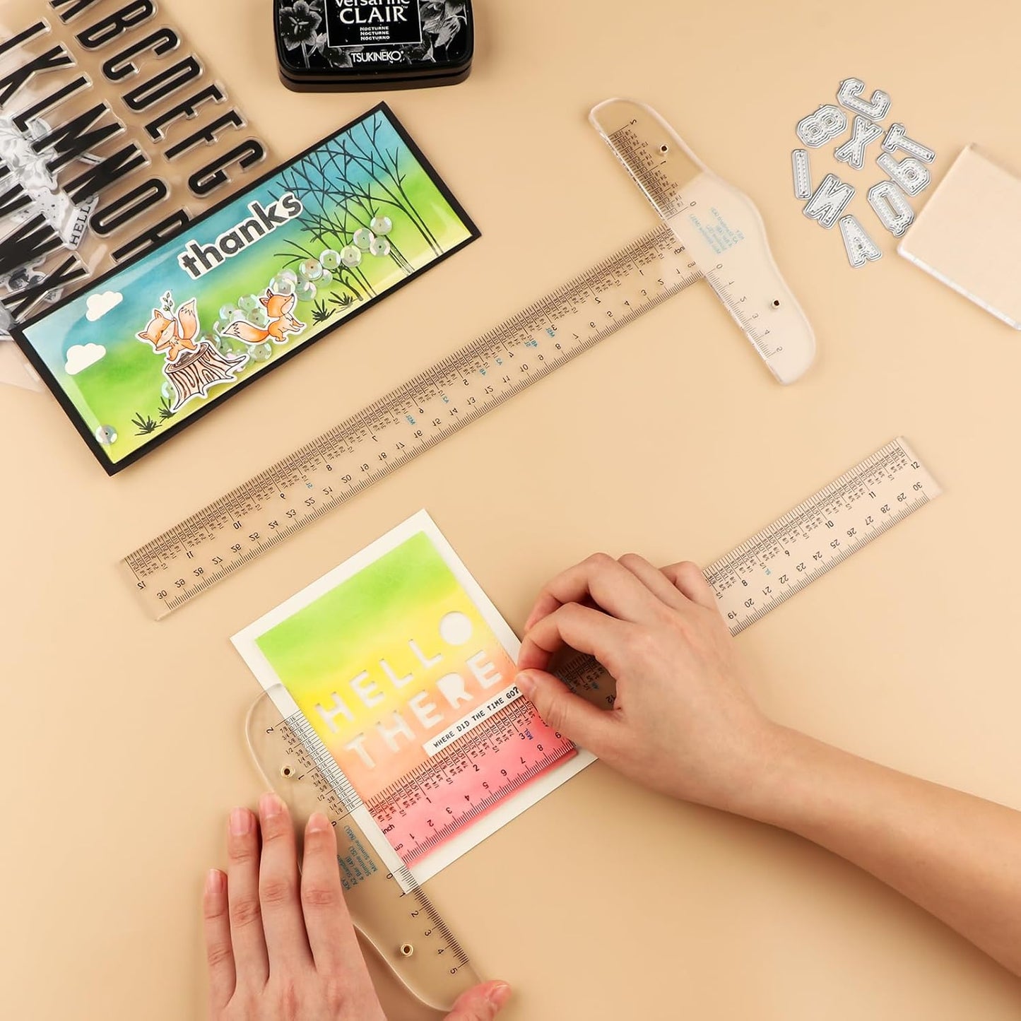 CYFUN DESIGN 12" 6" Acrylic T-Square Ruler Precision Marking T Square Ruler, 3 Pack, Transparent, T Ruler, for Crafting Drafting and General Layout Work Art Framing & Drafting Scrapbooking Crafting