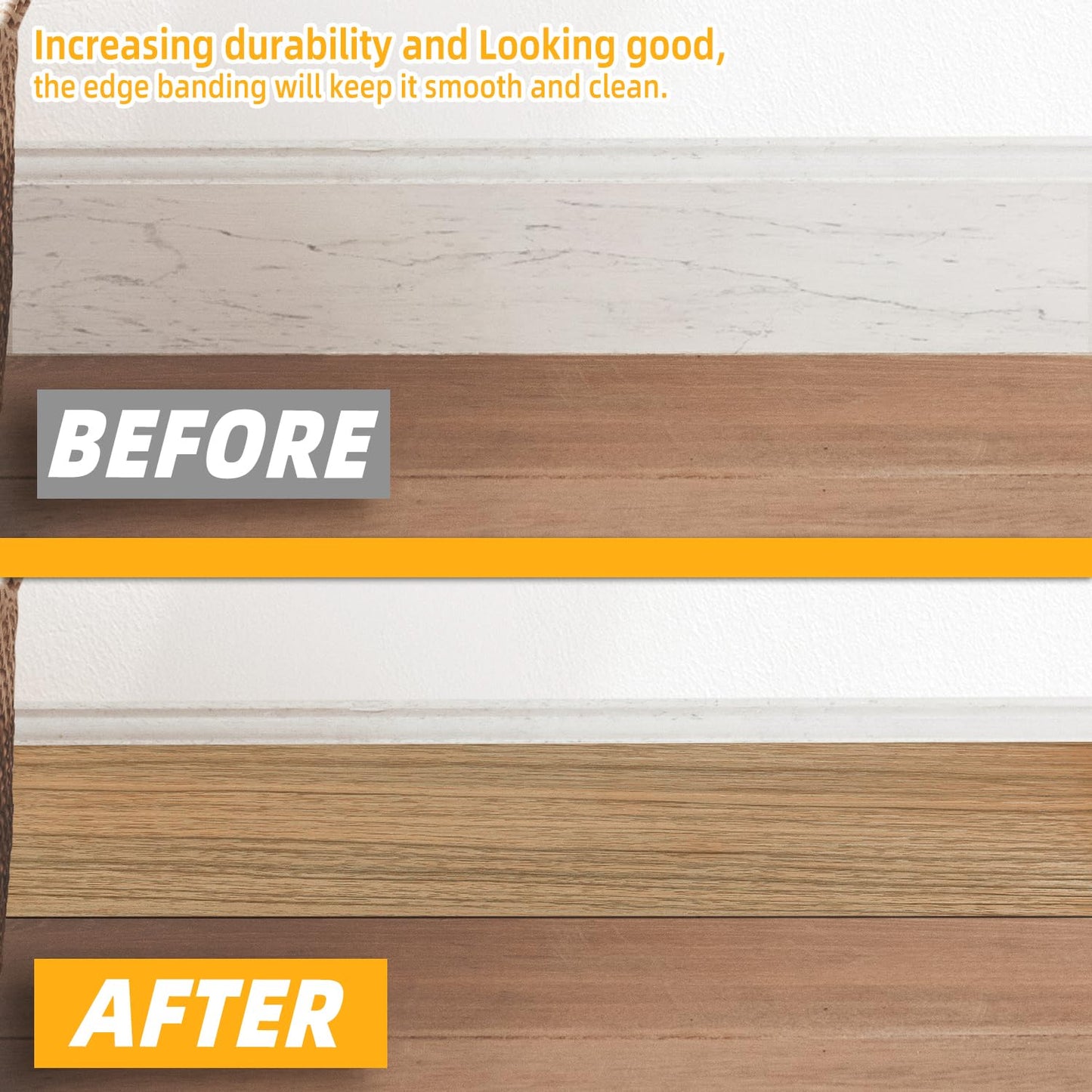 GSCIT Club Natural Walnut Wallpaper, 24 inch X 25ft Self Adhesive Wood Grain Repair Tape Patch for Tables, Chairs, Baseboards, Doors, Windows, Floors, Handicraft DIY.