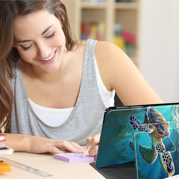 for All-New Amazon Kindle Fire HD 10 Tablet Case (13th Generation, 2023 Release) 10.1", 360 Degree Rotating Stand Cover with Auto Wake Sleep Case for Fire Tablet 10 2023,Sea Turtle