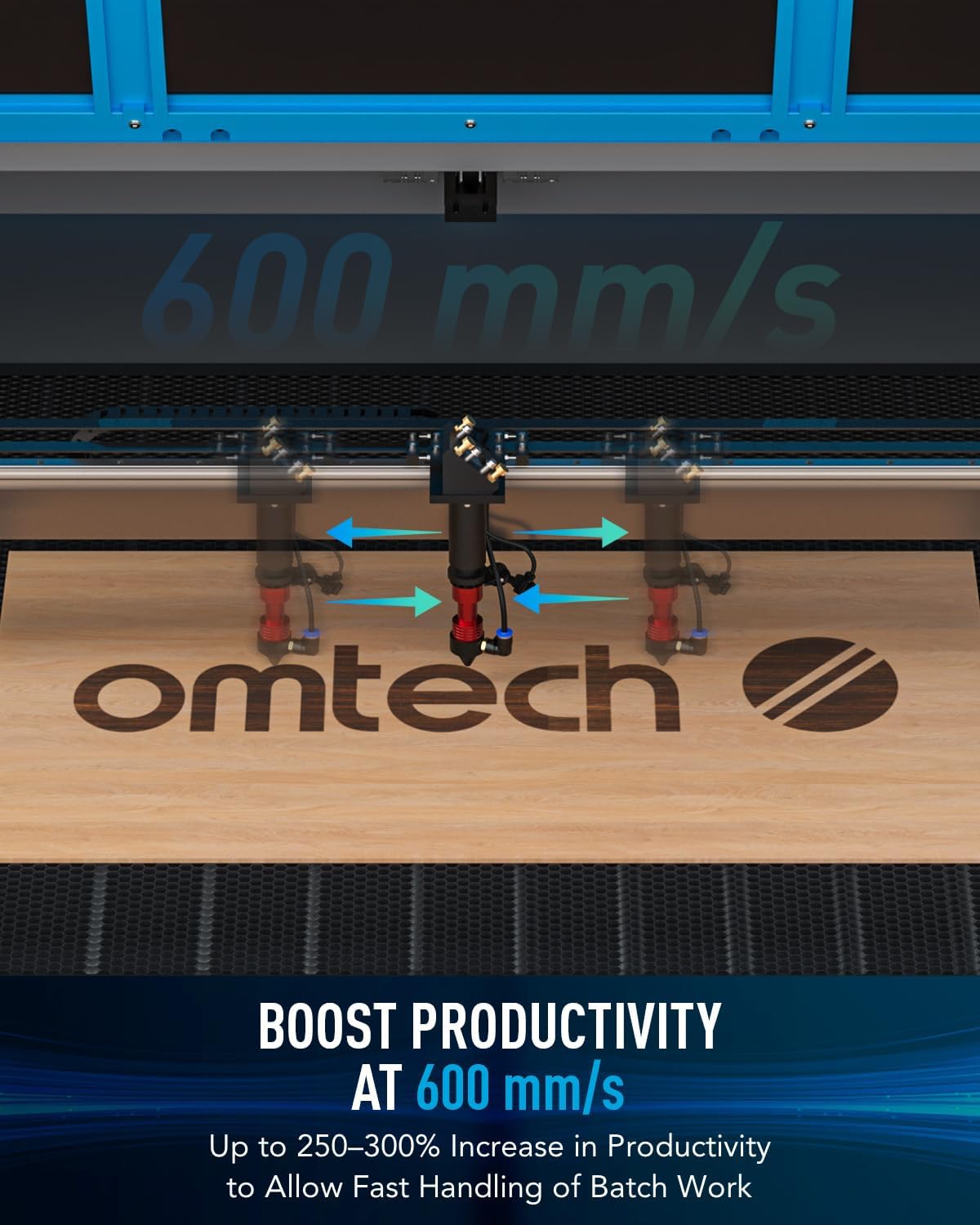 OMTech 130W CO2 Laser Engraver, 35x55 Inch Laser Cutting Machine with Autofocus Autolift 3 Way Pass Air Assist Caster Wheel, Industrial Laser Cutter Engraving Etching Machine for Wood Glass Acrylic
