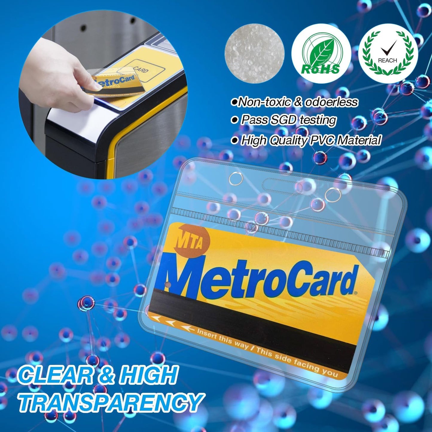 15 Pcs Badge Holders with Clip Extra Thick Clear Name Badge Holders Card Holder Plastic Horizontal Name Tag Holder with Waterproof Resealable Zip