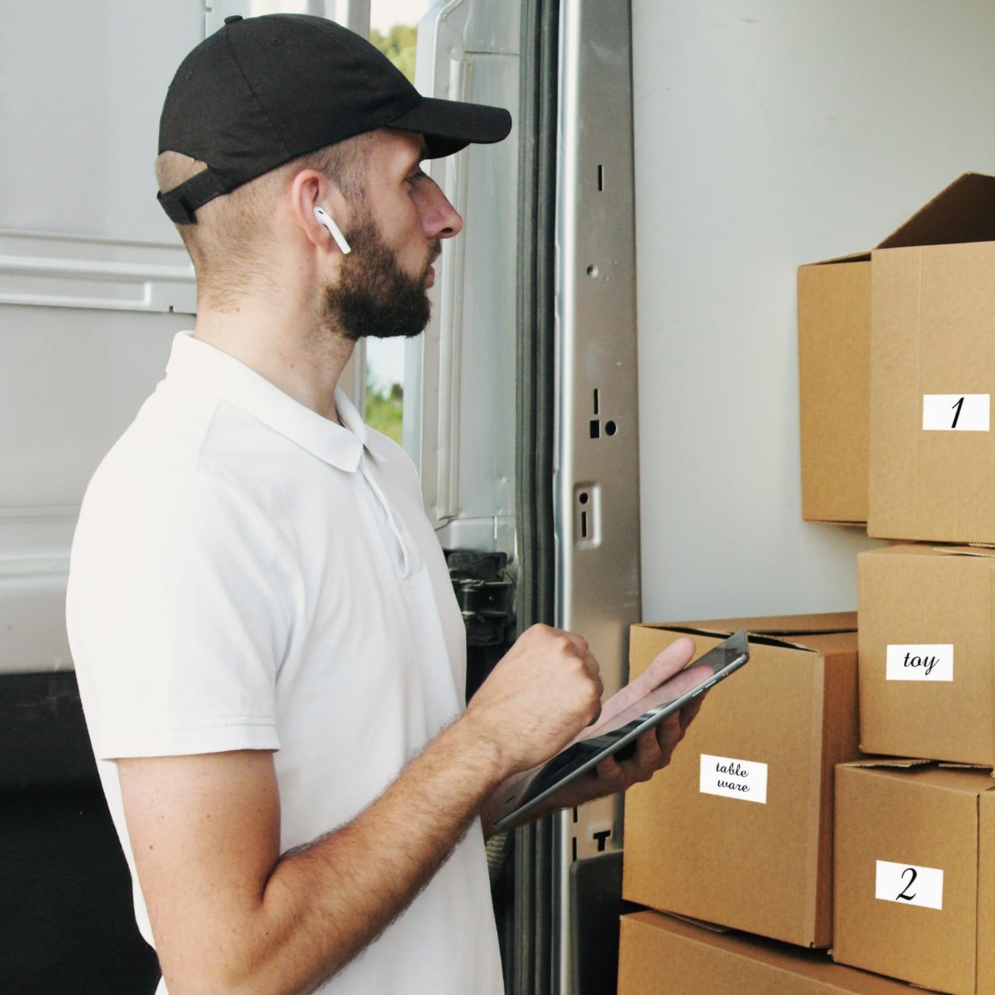 STARLIBOO Colored Labels Stickers 3 x 2 Inch, Removable Rectangle Moving Labels Stickers, 250Pcs Garage Sale Price Stickers, Adhesive Moving Labels for Boxes White