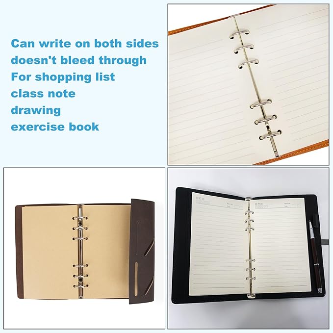 PATIKIL A5 Dot Grid Paper 6-Ring Binder Loose Leaf Planner Filler Paper Planner Inserts, 160 Sheets/320 Pages, Lined