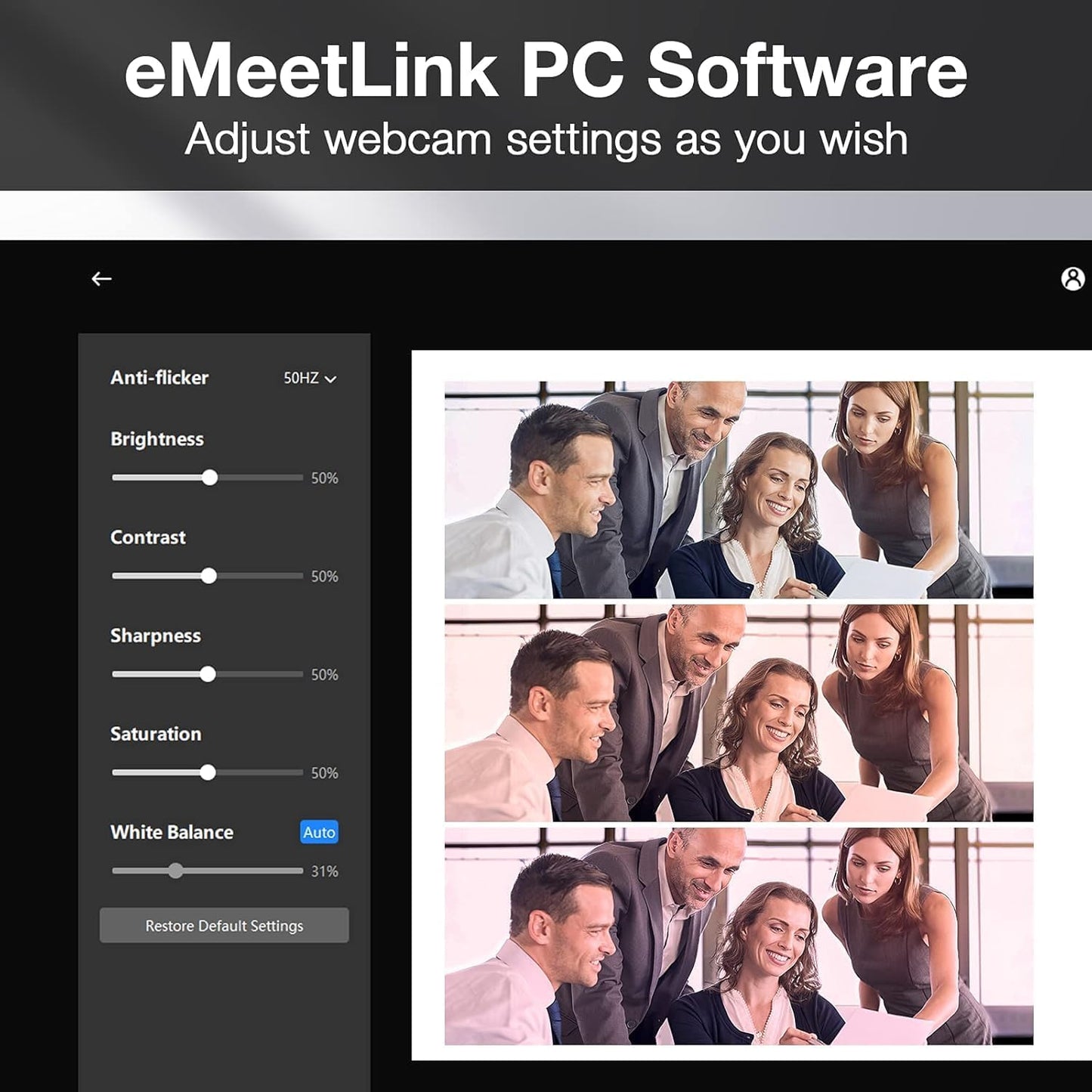 EMEET 3 in 1 Webcam - 1080P Webcam with Microphone and Speakers, Noise Reduction, Auto Low Light Correction W/Cover, C980 Pro USB Camera Web cam 60°-98° for Video Conferencing Streaming/Gaming/Class