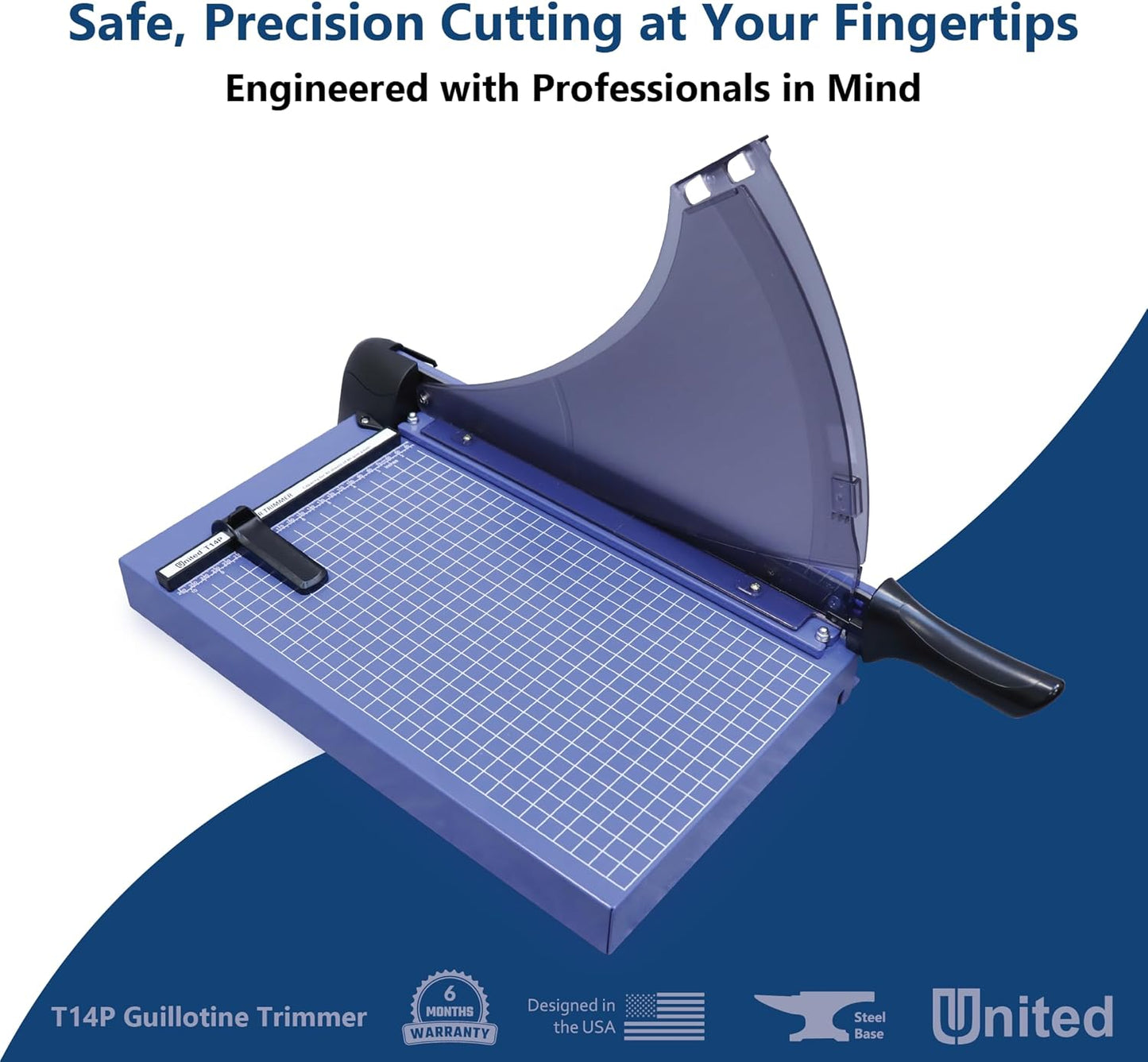 United Office Products T14P Professional Guillotine Paper Trimmer, Sturdy Metal Base, 14" Cut Length, 40 Sheet Capacity, Paper Cutter for Offices, Schools and Crafts