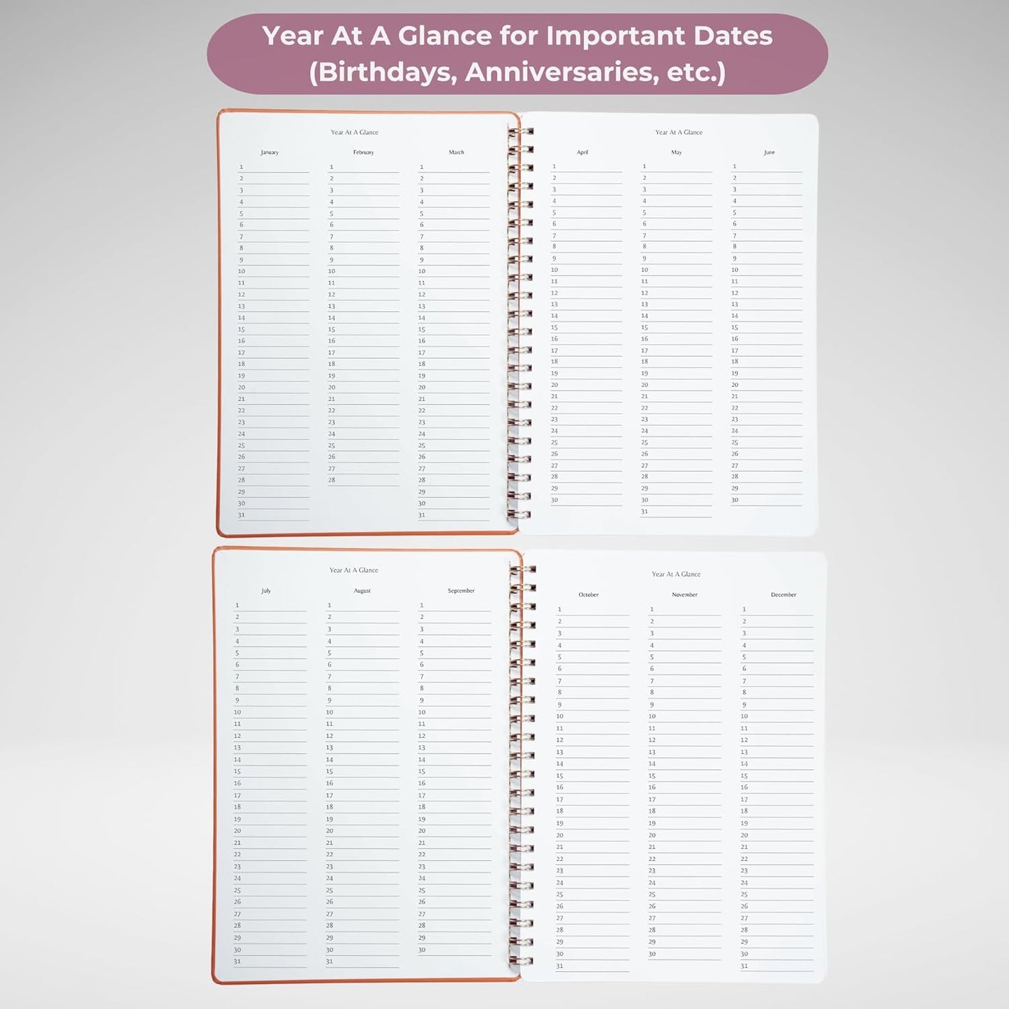 | Ultimate Yearly, Daily, Weekly, Monthly Planner | 8.25" x 11.75" | To Do List Notebook for Work | Simple Design | Multiple Layouts | Academic Planner and Organizer Notebook (Navy, Yearly Planner - Portrait)