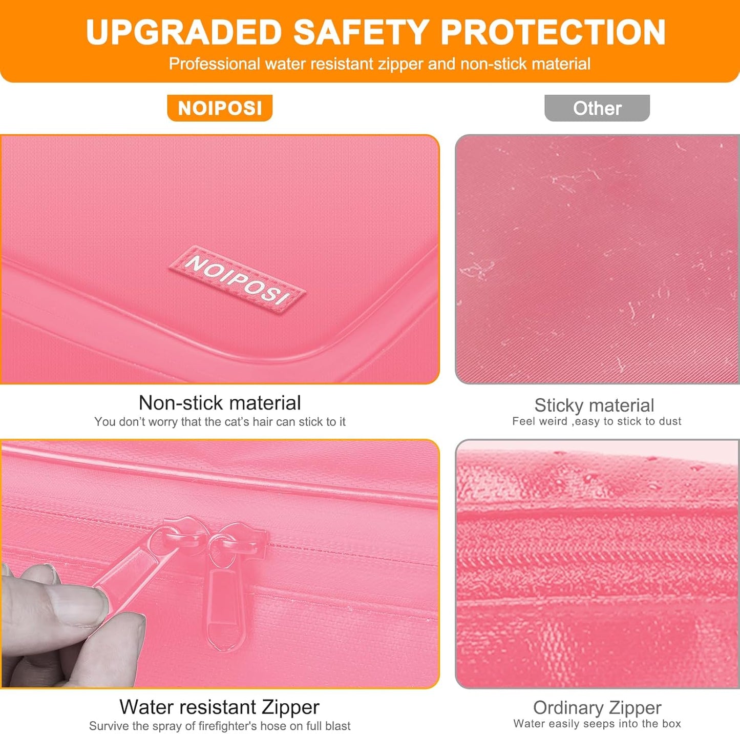 Document Organizer with 5200℉ Heat Insulated, 16.1"x11.4"x4.3" Waterproof and Fireproof Document Box with Lock, Home Strong Fireproof Safe Storage Box for Legal Size Documents and File,Pink