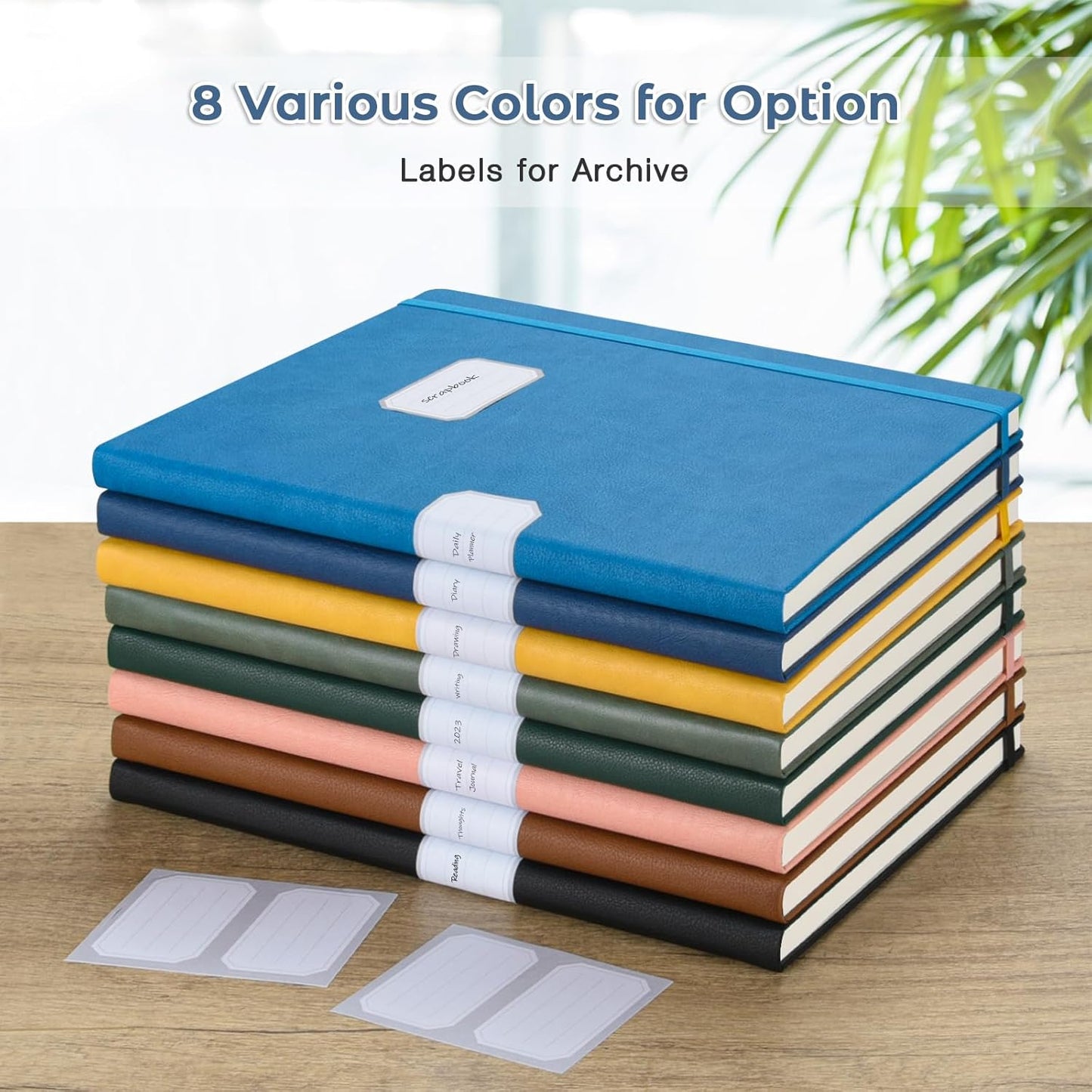 Lined Journal Notebook, 8.5" x 11" Hardcover Leather Notebook for Work, Wide Ruled Notebook Journal for Women Men, 192 Thick Paper, Lay Flat, 2 Pockets, Large Journals for Writing, Purple Notebook