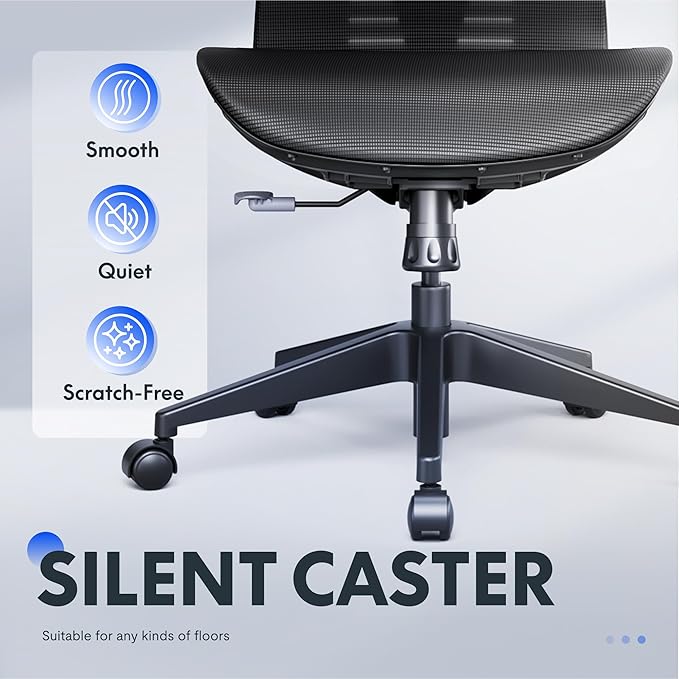 FLEXISPOT OC3 Pro Ergonomic Office Chair High Back Computer Chair with Flip-up Armrest/8-Level Lumbar Support, Breathable Mesh Seat Cushion Backrest, Chairs for Home Office Gaming Working, Black