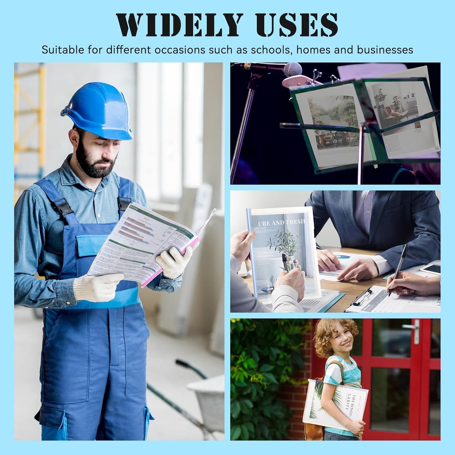 100 Pcs Clear Report Cover with Sliding Bar 50 Sheet Capacity Presentation Binder Transparent Resume Folder Plastic Folder for File Report School Office(Cute Color,Classic Style)