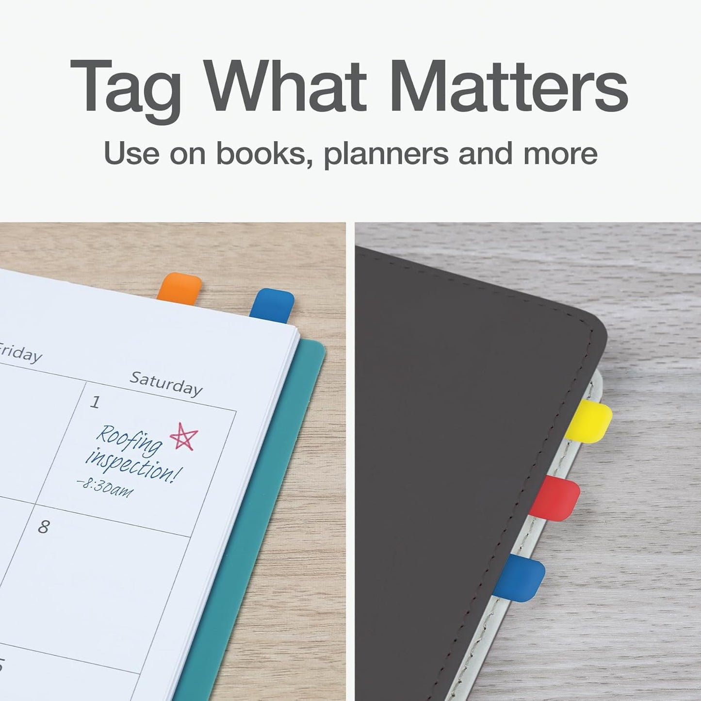 Redi-Tag Write-On Tabs, Permanent Adhesive Index Tabs, Assorted Primary Colors: Yellow, Orange, Red, Blue and Green, 1" x 7/16", 390 Pack (1009303)