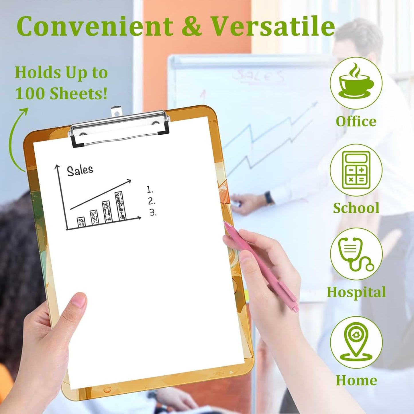 Cute Cat Clipboard,Decorative Acrylic Clipboard with Low Profile Metal Clip for Office,School,Teachers,Students Standard Letter Size 9x12.5