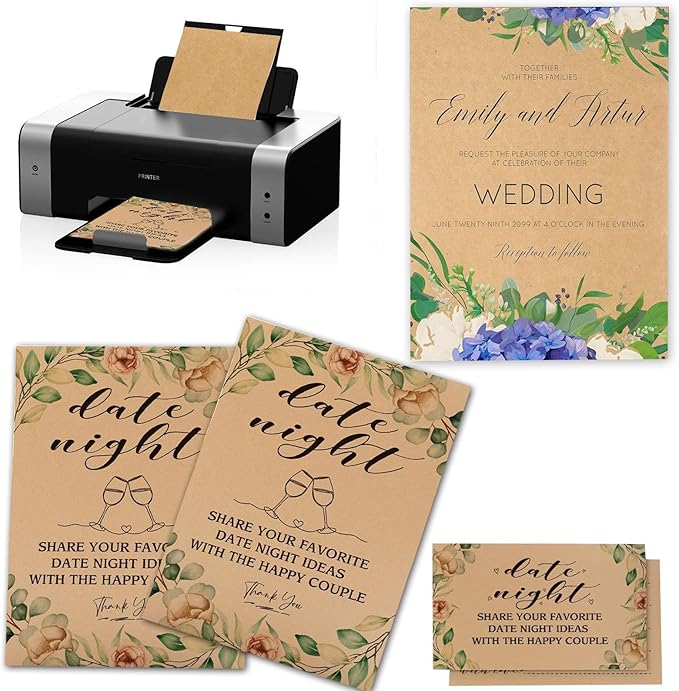 4x6 Blank Kraft Cardstock (Set of 100) - Card Stock for Printer Postcards, Photo Paper Invitations, Greeting, Note, Thank You, Index Cards - Plain for Writing, DIY Making, Stamping, Printing, Art