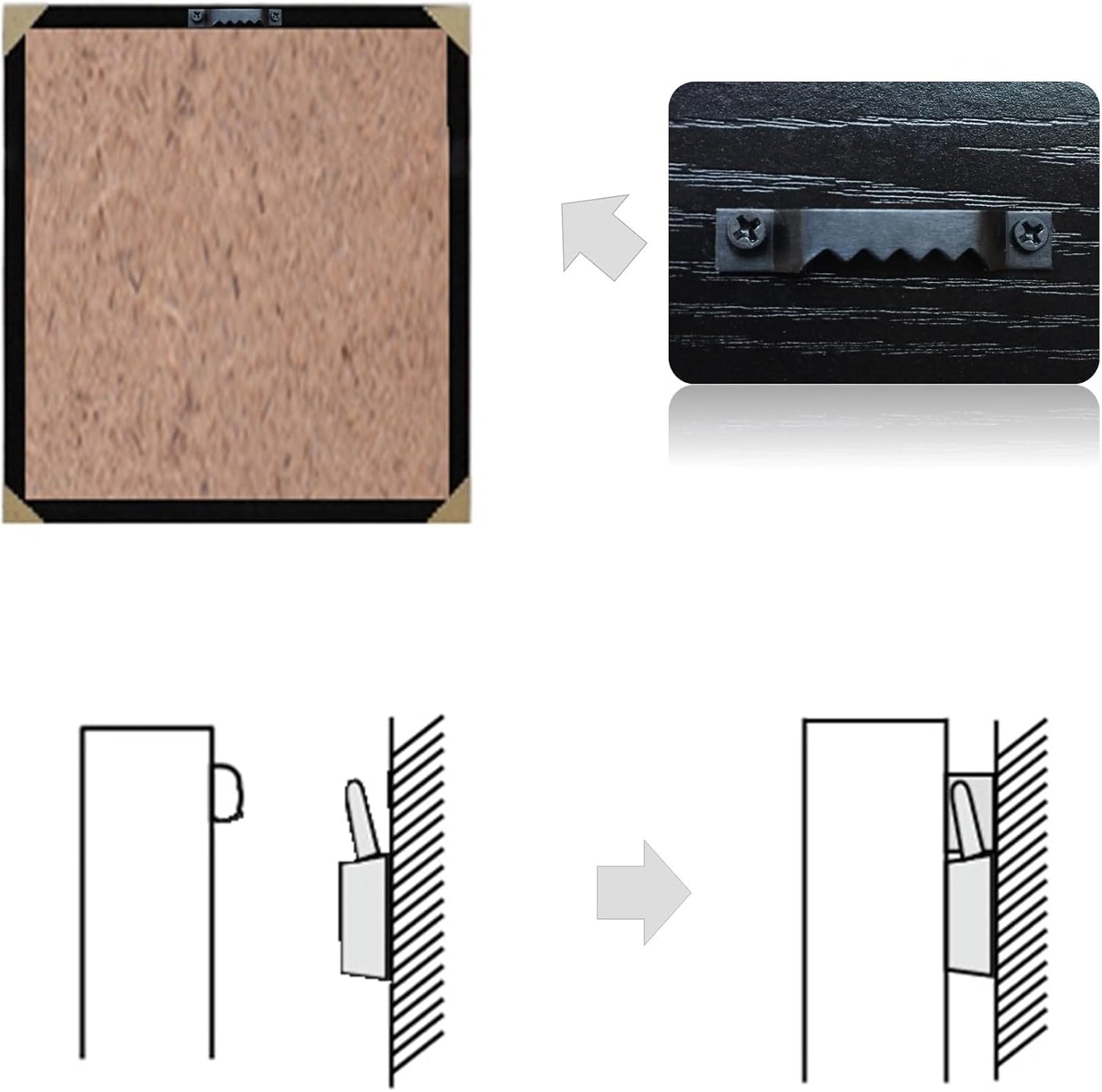 30 Pack Large Heavy Sawtooth Picture Hangers Steel Picture Hangers with Screws Picture Hang Solutions, for Hanging Clock Paintings Artwork Picture Frame Hook Photos (Black,Supports 50 lbs)