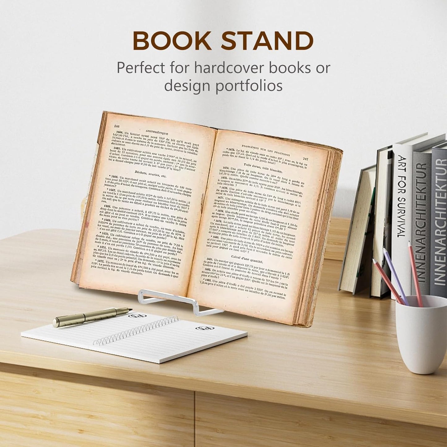 Plate Holder Easel Display Stand - 8 inch Metal Plate Stands for Display - Tabletop Picture Stand - Silver Iron Easels for Display Pictures | Photo Frames | Book | Decorative Plates | Plaque - 3 Pack