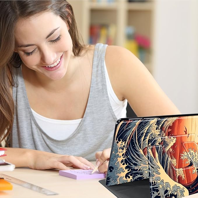 for All-New Amazon Kindle Fire HD 10 Tablet Case (13th Generation, 2023 Release) 10.1", 360 Degree Rotating Stand Cover with Auto Wake Sleep Case for Fire Tablet 10 2023,Ocean Sunset