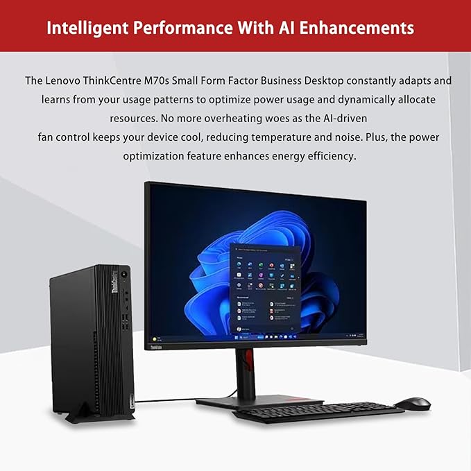 Lenovo ThinkCentre M70s Small Form Factor Business Desktop, Intel 20-Core i7-14700, 32GB DDR5, 1TB SSD, HDMI, DP, Wi-Fi 6, Wired KB & Mouse, Win 11 Pro, Bundle with ADATA UC310 64GB USB Flash Drive