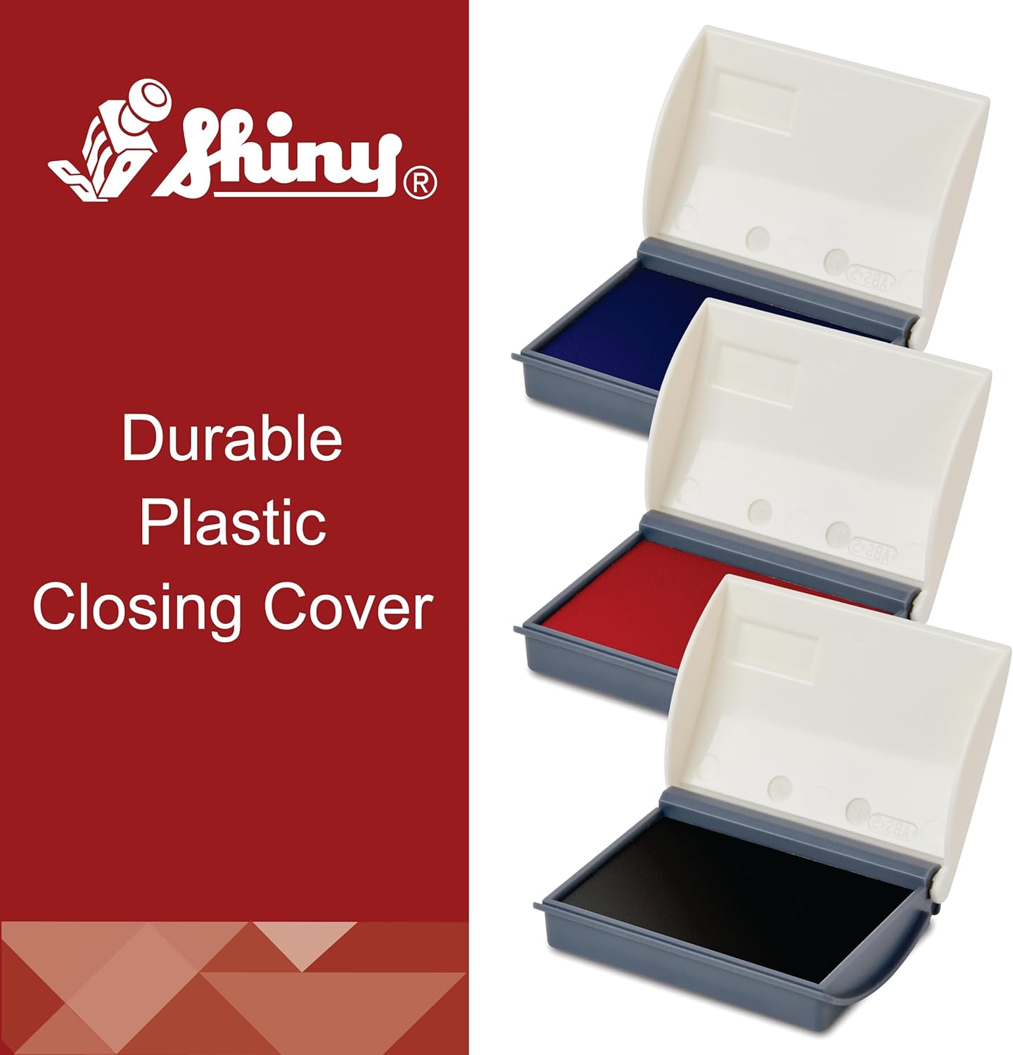 Shiny Red Ink Stamp Pad, 2-3/4" by 4-3/8" Surface Area, Felt Stamp Pad with Red Water-Based Stamp Ink