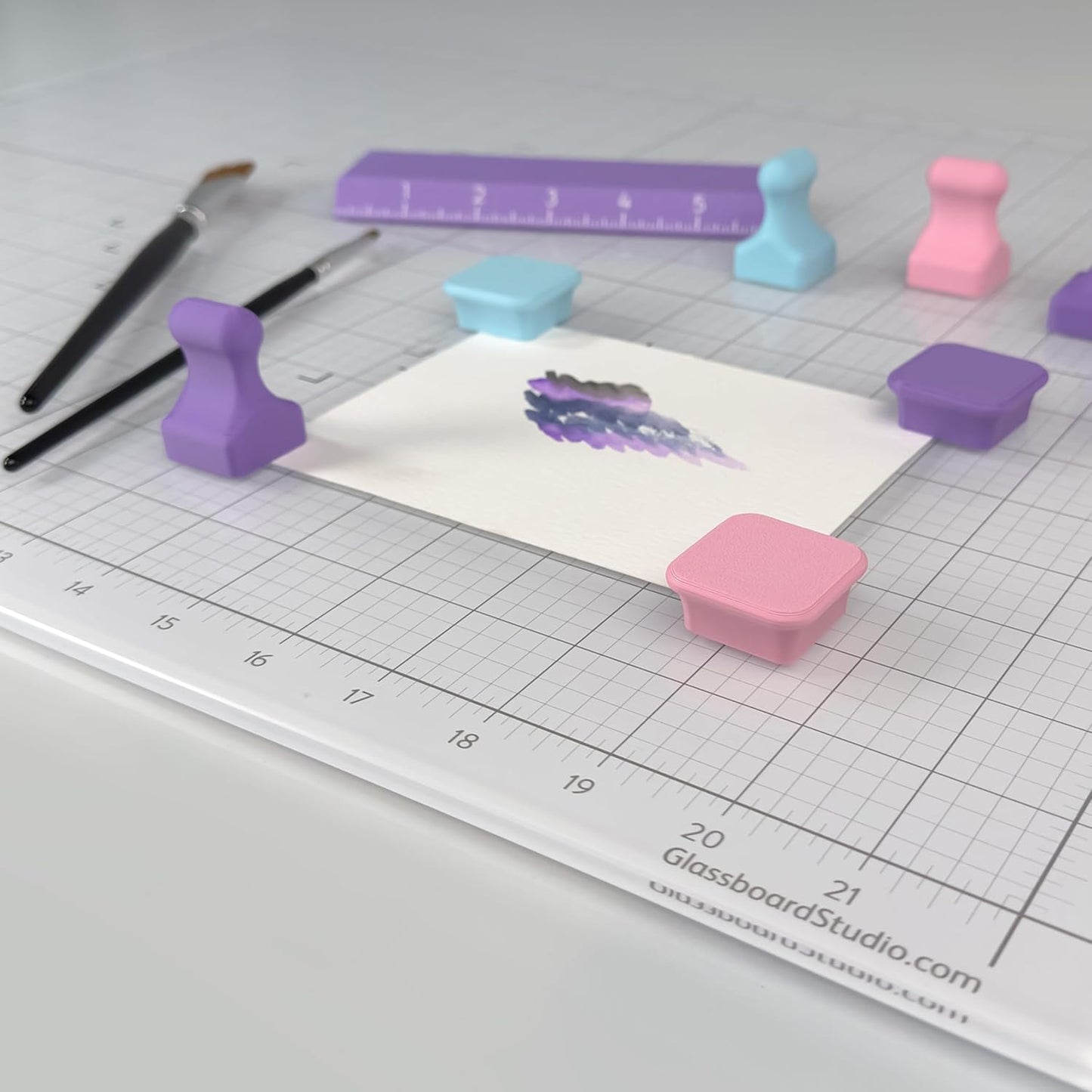 Glassboard Studio MiniPawn Magnet - Strong Neodymium Rare Earth Magnets for Fridge, Whiteboard, Locker & Magnetic Glassboards - Ideal for Crafting & Office Use - Strong Fridge Magnets (Ice Blue, 4)