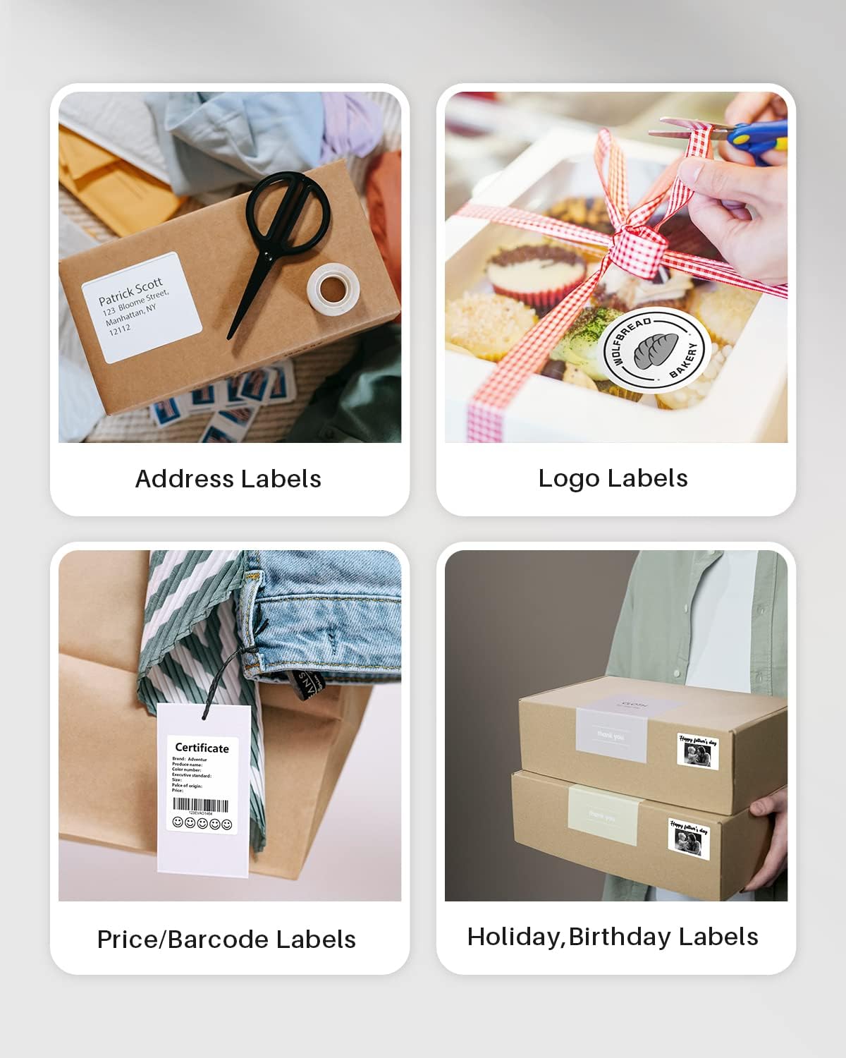 Phomemo M220 Label Maker, Bluetooth Thermal Label Printer for Barcode, Address, Labeling, Mailing, File Folder Label, 3 Inch Label Maker Machine Support Smartphone, Tablet&PC, with 3 Rolls of Labels