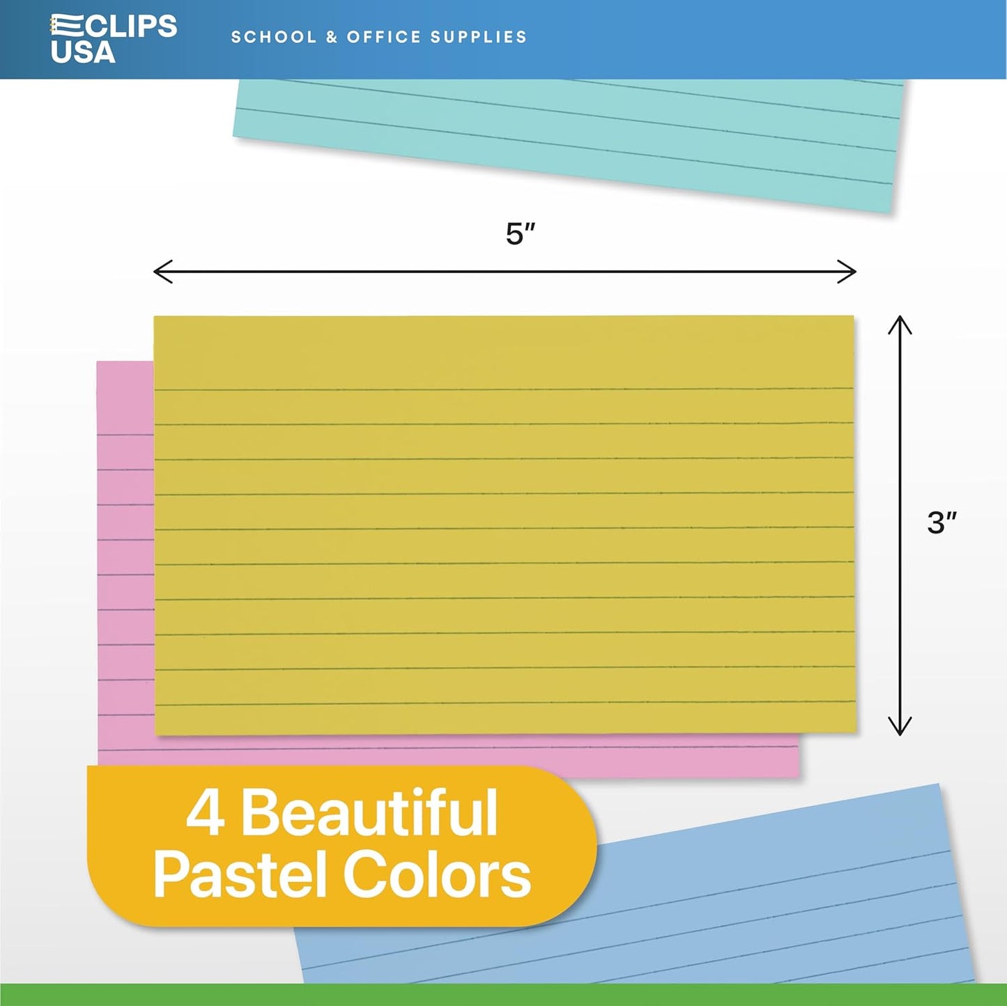 Index Cards 3x5 Bulk (1200 Cards, Pastel), Colored Flash Cards For Studying, Note Cards, Flashcards, Notecards, 100 Per Pack, (12 Pack)