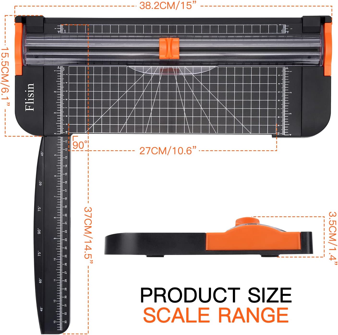 Paper Cutter,Portable Paper Slicer,12 Inch Paper Trimmer Scrapbooking Tool with Automatic Security Safeguard and Side Ruler for Craft Paper,A4 Paper,Coupon, Label and Cardstock (Black)