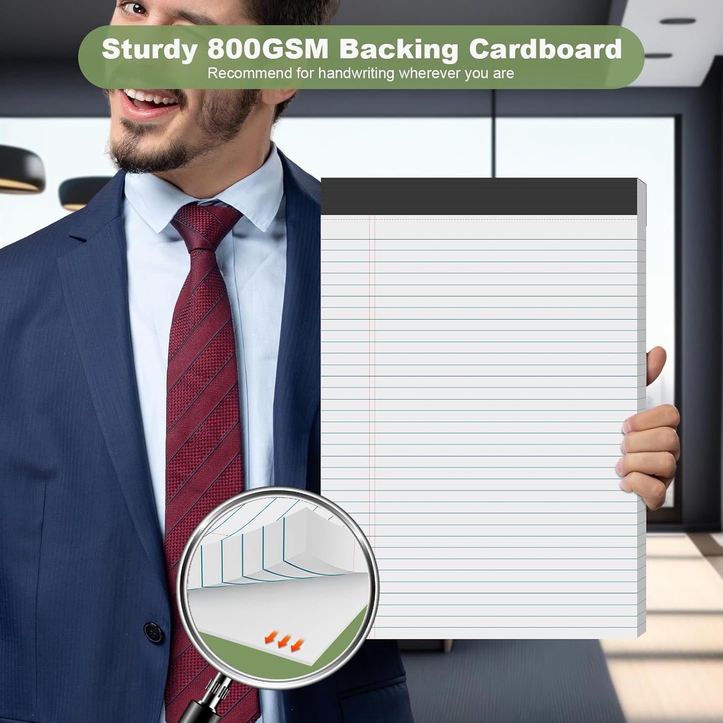 4 Pack Note Pads 8.5 x 11 White Legal Pads Narrow Ruled - 30 Sheets Per Notepad, Double-Side Printed Thick Writing Pads, Perforated Legal Pad 8.5 x 11 Notepads Paper for School College Office Business